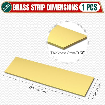 5/16" x 2" x 12" Brass Bar Stock, 8x50x300mm Solid Brass Flat Bar for Knife Making, Scales, Spacers, DIY Crafts, Models and Repair - size: 2" Width x 12" Length, style: 5/16" Thickness