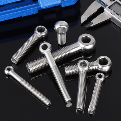 PATIKIL 4 Pcs M6x100mm Shoulder Swing Lifting Eye Bolt, 304 Stainless Steel Metric Half Tooth Thread Fisheye Eye Slip Hole Screw Rigging Bolt Metal Fasteners Screws, Silver Tone - size: M6x100mm