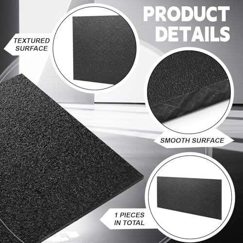 Sasylvia 1/2" X 12" X 24" Black HDPE Sheet,Textured Front & Smooth Back - color: Black, size: 1/2" x 12" x 24"