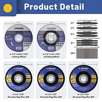 27-Pack 4 1/2 Inch Cut Off Wheels Grinding Disc Set - style: C&G Wheels Set(27-PK)
