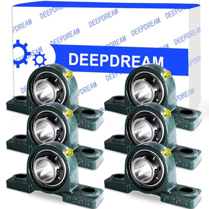 UCP205-16 Pillow Block Bearing 1 Inch Shaft Pack of 6 Mounted P205 Cast Iron With 1" Bore, Self Alignment - size: UCP205-16-6pcs