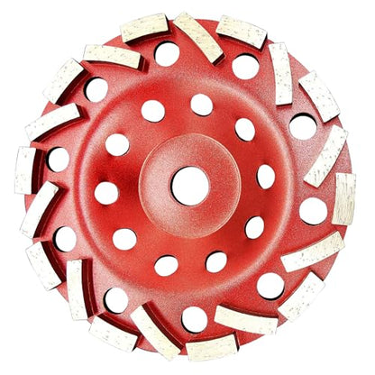 Diamond Concrete Grinding Wheel Cup 7 inch 180mm, Turbo Row Diamond Grinding Cup Wheel for Angle Grinder, Polishing and Grinding Concrete, Granite, Stone, Marble, Cement, Masonry, Rock - style: 7-Inch