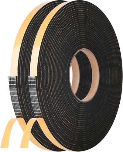 Self Adhesive Foam Tape Weatherstrip 1in x 3/4in x 13Ft High Density Foam Insulation Strips Foam Seal Weather Stripping with Strong Adhesive for Door and Window Sound Isolation Soundproofing - size: 1in x 3/4in x 13Ft