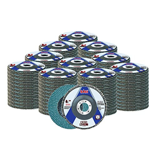 Sali 100 Pack Zirconia Flap Disc 60 Grit 4.5" x 7/8-Inch Sanding Disc Bevel Type #29 Premium and Industrial Grade Angle Grinder Grinding Wheel High Performance Edge Grinding - style: Grit60