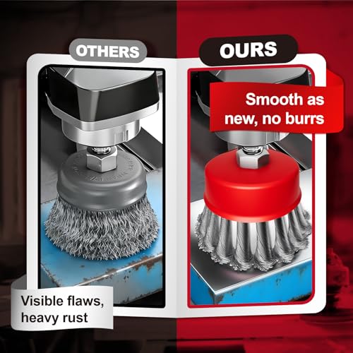 DIYSELF 3 Pack Wire Wheels for 4 1/2 Angle Grinder, 3 & 4 Inch, 5/8 Arbor
