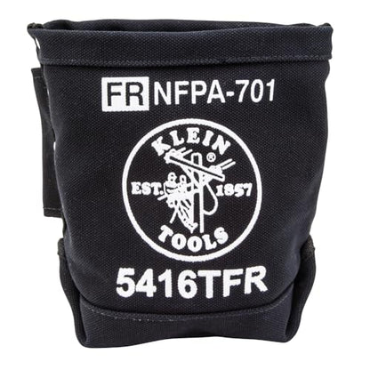 Klein Tools 5416TFR Flame Resistant Canvas Tool Bag, 3 Pocket, 9x5x10-Inch