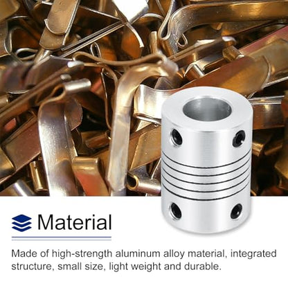 uxcell 2Pcs 10mm to 10mm Aluminum Alloy Shaft Coupling L25xD19 Flexible Coupler Beam for 3D Printer CNC Machine DIY Encoders and Motors Shaft,Silver - size: 10mm to 10mm