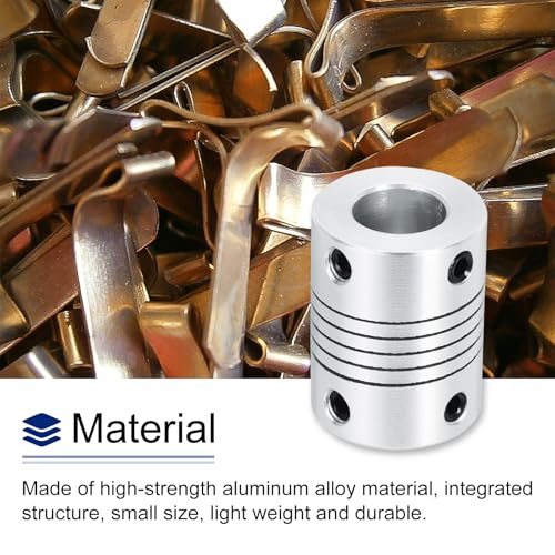 uxcell 2Pcs 10mm to 10mm Aluminum Alloy Shaft Coupling L25xD19 Flexible Coupler Beam for 3D Printer CNC Machine DIY Encoders and Motors Shaft,Silver - size: 10mm to 10mm