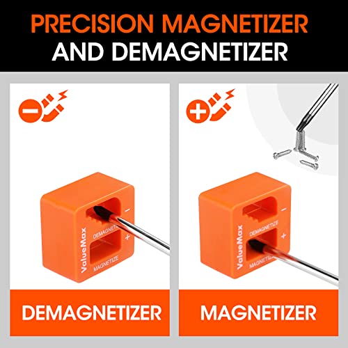 ValueMax 126-PC Magnetic Screwdriver Set with Plastic Racking Organizer, Magnetizer Demagnetizer, DIY Tools & Equipment for Men Women Mechanic, Herramientas Tool Bit Kit Home Improvement Gift - style: 126 PCS