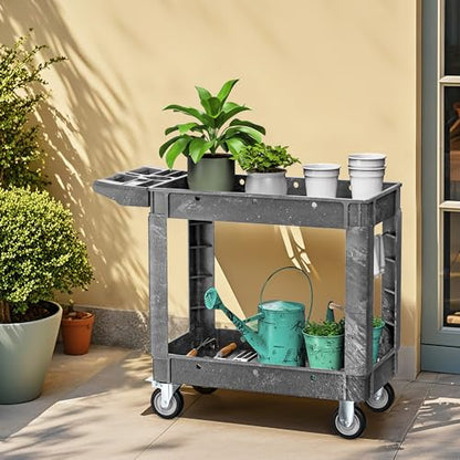 DWVO 40 x 17 in Heavy Duty Rolling Utility Cart on Wheels, Grey - color: Gray, size: 40"x17"