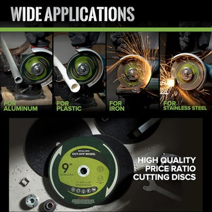 25PCS 9" Cut Off Wheels 9" x.075 x7/8" Metal & Stainless Steel Cutting Discs for Angle Grinder - style: 9 inch