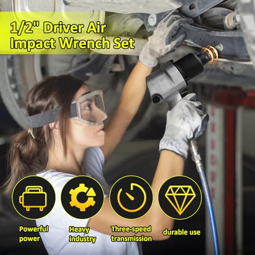 Air Impact Wrench 1/2 Drive, 1000 N.m Torque with 5-Mode Speed