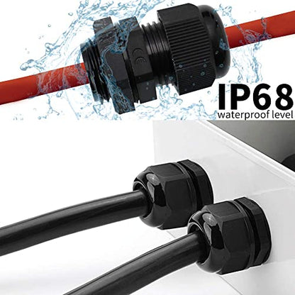 MAKERELE 3/4” 5pcs NPT Cable Glands Waterproof Adjustable 13-18mm - color: Black, size: 3/4" 5pcs BAG