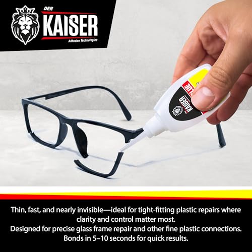 Der Kaiser Thin CA Super Glue (2 oz) – Industrial Grade Cyanoacrylate – 5-10 Sec Cure – Pro Kit with Microtips & Applicators – Wood, Plastic, Metal, Hobby Models, Woodworking, DIY – 2,500-3,500 PSI - size: 2 oz