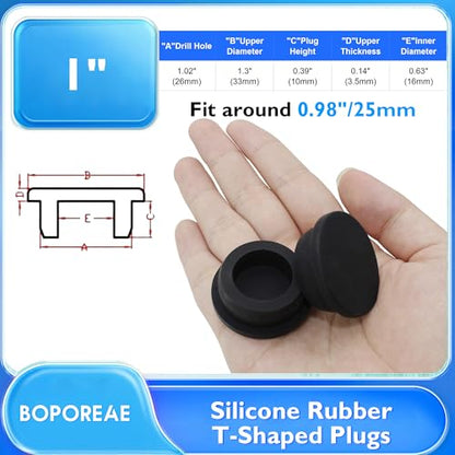8 Pcs 26 mm/1 in Silicone Rubber Plug for 25-26mm Round Hole - style: 26mm(1"), 8 PCS
