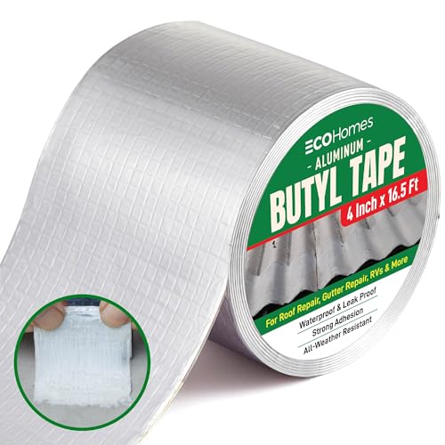 ECOHomes Aluminum Butyl Tape Waterproof for Leaks (4 Inch Wide) - size: 4 Inch x 16.5 FT