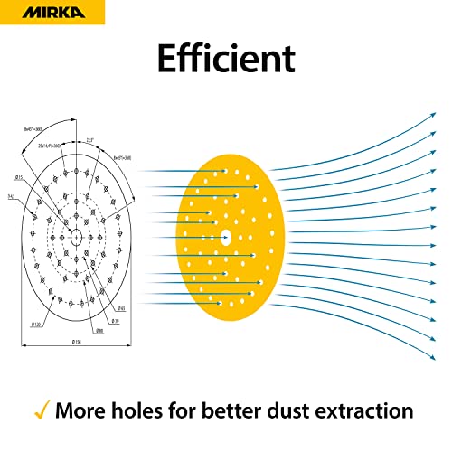 Mirka Gold Multifit 5 Inch 120 Grit Hook and Loop Sanding Discs, 50 Pack - size: Grit 120