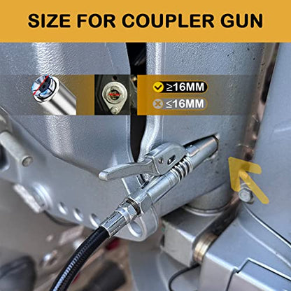 Grease Gun Coupler 2 PCS, Strong Lock-on Greases Gun Couplers - size: 2 PCS
