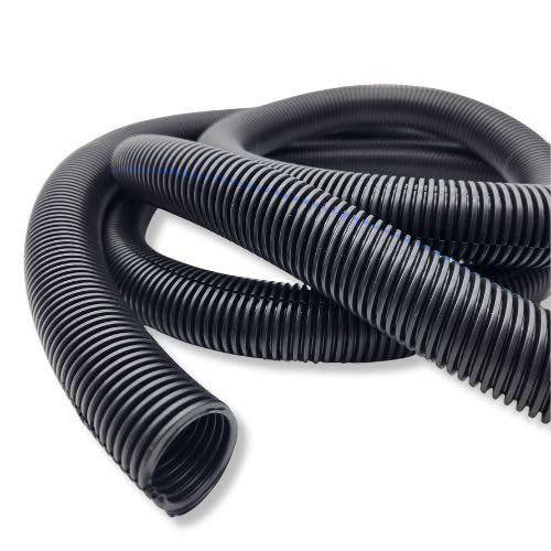 567ITG 1" x 50ft Split Wire Loom Tubing -Black Plastic Convoluted Conduit - size: 50 FT 1 Loom