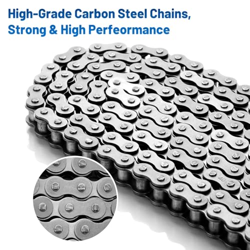 40 Roller Chain with Breaker 10 Feet 240 Links, 40 Chain with 5 Connecting Links - size: 10 Feet, style: 40 Chain-breaker-5 Links