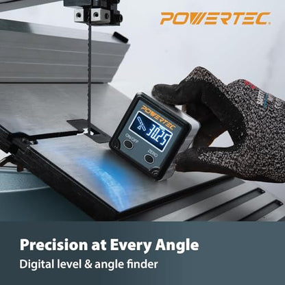 POWERTEC 7pc Set Router Table Setup Bars, 3-Gauges-in-One Aluminum Setup Blocks Height Gauge Set w/Table Saw Angle Gauge, Digital Angle Finder Protractor for Woodworking, Table Saw, Miter Saw (72037) - color: Router Table Setup Bars+table Saw Angle Gauge