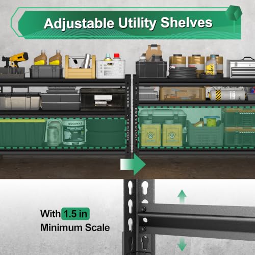 Storage Garage Shelving Units: 48" W x 16" D x 39" H Black