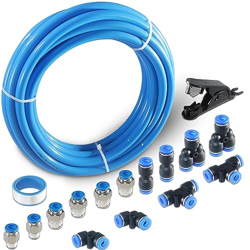 Blue PU Pneumatic Tubing Air Hose, 1/4" OD x 1/6" ID, 12m/39.4ft - color: Blue, size: 1/4in x 12M