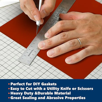 Red Silicone Rubber Sheet, 12" Wide x 1/8" Thick x 12" Long WochiTV High Temperature Rsistant Rubber Mat for DIY Gaskets Material, Pads, Sealing, Cushion, Microwave Oven Protection - color: 1/8" Thick Red, size: 12” x 12"