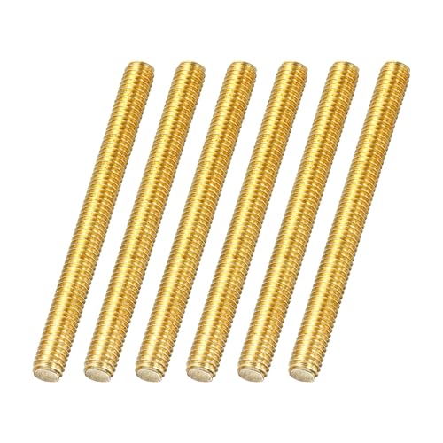 MECCANIXITY 6Pack M6x70mm Fully Threaded Rod Brass Right Hand All Thread - size: M6x70mm