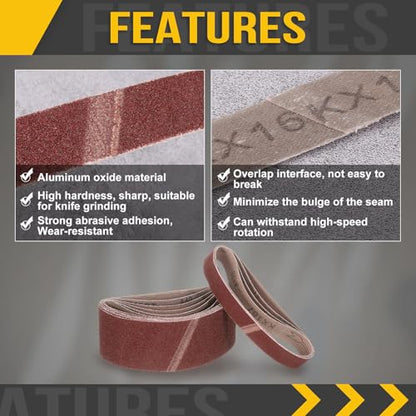 3 x 24 Inch Sanding Belts, 2 Pcs 120 Grit Belt Sander Paper - size: 3 x 24 Inch(120 Grit)
