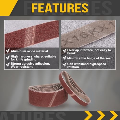 6 x 48 Inch Sanding Belts, 2 Pcs 24 Grit Belt Sander Paper - size: 6 x 48 Inch(24 Grit)