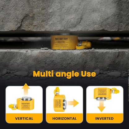 NEWTRY 50 ton Low Profile Hydraulic Ram Jack + Hand Pump Stoke 16mm(0. 63inch) Mini Protable Hydraulic Cylinder Industrial Super Thin Lifting Jack - size: 50T Hydraulic Jack + cp-700 pump