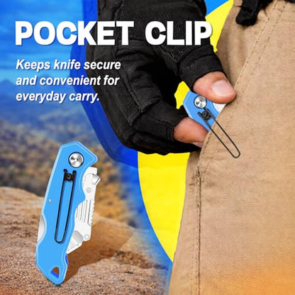 24Pack Box Cutter Retractable, Folding Utility Knife with 30 Blades - size: 24 Pack+30 Blades
