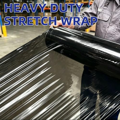 6 Pack Shrink Wrap Roll, 18 inch Wide Total 3546ft Industrial Stretch Film - color: Black