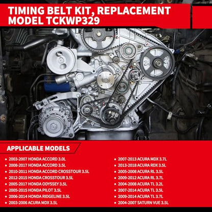 Timing Belt Kit with Water Pump Replacement for: TCKWP329 - size: 2003-2017 Accord
