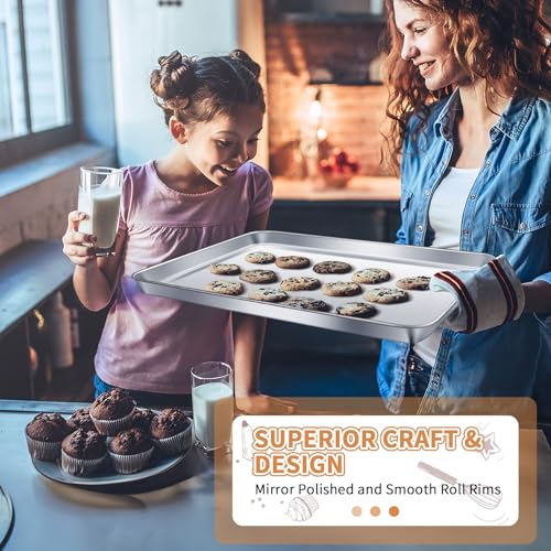 Stainless Steel Baking Sheet Pan Set of 2, Cookie Sheets 20 x 14 x 1.3 Inch - size: 20 inch