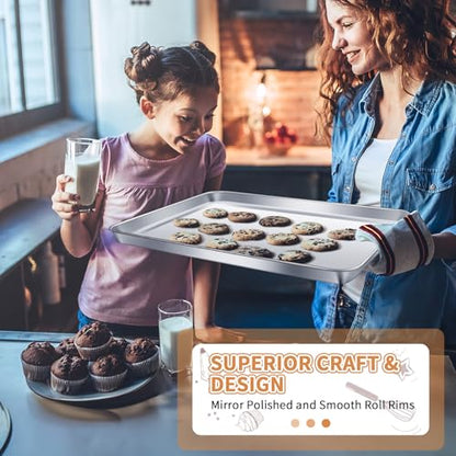 Stainless Steel Baking Sheet Pan Set of 2, Cookie Sheets 20 x 14 x 1.3 Inch - size: 20 inch