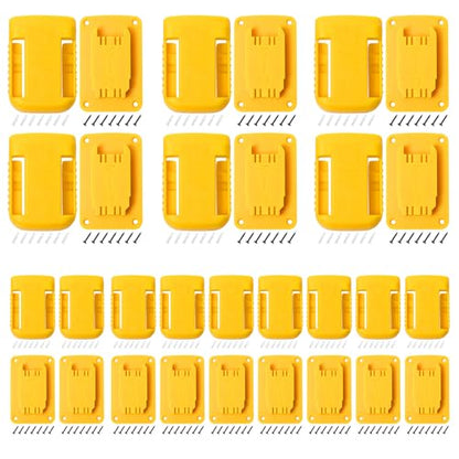 30pas Tool Holders and Battery Holder for Dewalt 20v Wall Mount Hanger Battery Drill Tool Storage Shelf for Milwaukee M18(Yellow) - color: Yellow