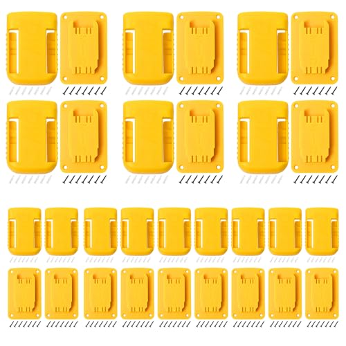 30pas Tool Holders and Battery Holder for Dewalt 20v Wall Mount Hanger Battery Drill Tool Storage Shelf for Milwaukee M18(Yellow) - color: Yellow