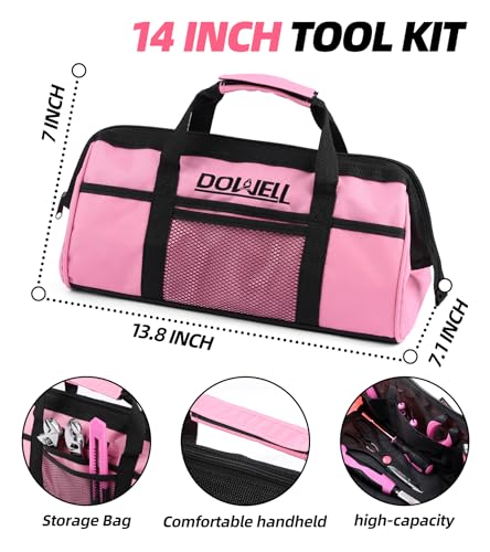 DOWELL Pink Tool Kit 140PCS for Women, Girls, Ladies, Household Tool Set - size: 140PCS