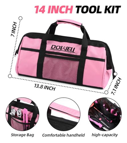 DOWELL Pink Tool Kit 140PCS for Women, Girls, Ladies, Household Tool Set - size: 140PCS