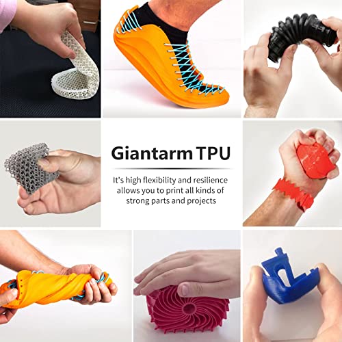 GIANTARM 95A TPU 3D Printer Filament 1.75mm, 1kg Spool, Clear, +/- 0.03mm - color: Tpu-clear