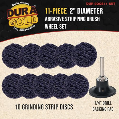 Dura-Gold 11-Piece 2" Diameter Abrasive Stripping Brush Wheel Set - 10 - style: 2" Diameter