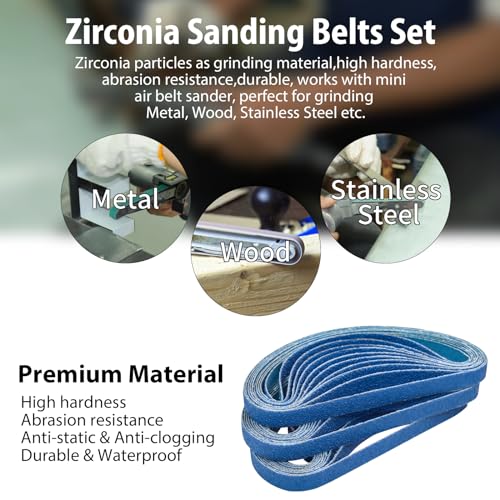 1/2" x 18" Zirconia Sanding Belts, 40 Grit,30 Pack - color: 40 Grit, size: 1/2x18 inch