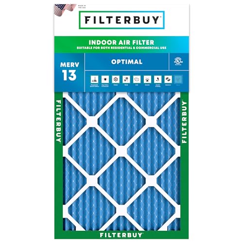 Filterbuy 11.25x23.25x1 Air Filter MERV 13 Smoke & Allergy Defense (1-Pack) - size: 11.25x23.25x1