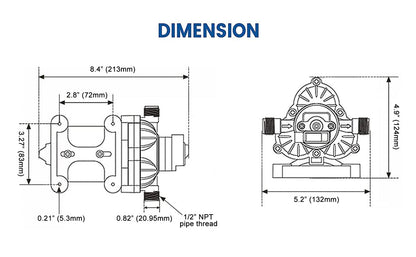 T33 Automatic On-Demand Diaphragm Pump, Pressure Pump for Kitchen, Bathroom, RV, Marine Yacht, Caravan, Garden (12Vdc, 4.0GPM, 45PSI) - style: 12Vdc, 4.0GPM, 45PSI