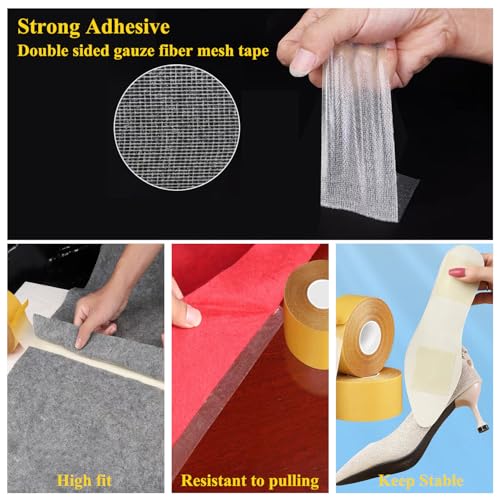 KAIYUER 3 Pack Double Sided Tape Heavy Duty,High Stickness Clear Tape for Making DIY Crafts, Paste Photo, Rug Fixed, Floor,Wall Decor,Office Decor,No Glue Residue,0.39in x 66FT, - size: 3Packx0.39"x66FT