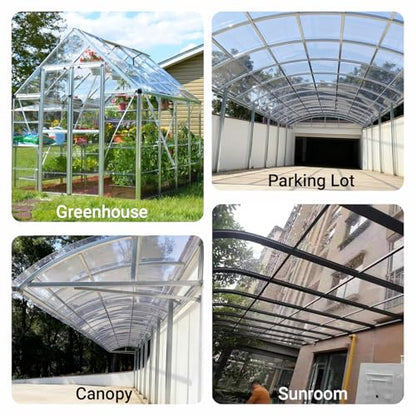 Clear Polycarbonate Roofing Sheet, Acrylic Plastic Sheet Pergola Roofing Canopy Cover Outdoor Awning Shelter for Greenhouse Shed Carport (4x26.2ft(1.2x8m)) - size: 4x26.2ft(1.2x8m)