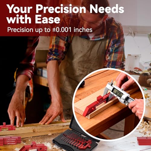 Router Table Setup Bars,14pcs Aluminum Precision Setup Blocks Height Gauge Set with Laser Engraved Size Markings & Storage Case for Router Table Saw Accessories and Angle Woodworking Set Up