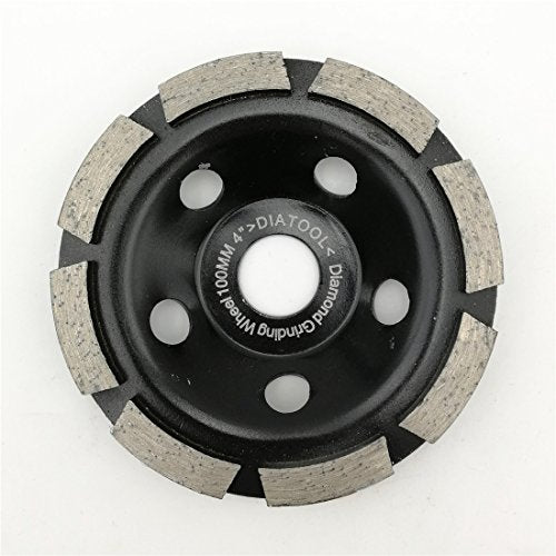 SHDIATOOL 4 Inch Single Row Diamond Grinding Cup Wheel for Concrete Granite Marble Masonry Brick Fits 5/8 Inch Arbor - size: 4 Inch, style: Single Rows